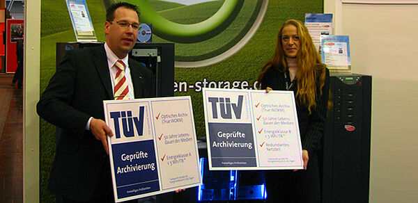 TÜV testing and certification of optical storage systems