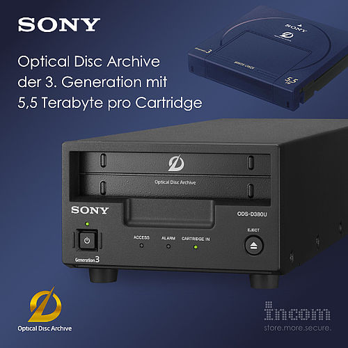 Sony kündigt Optical Disc Archiv Gen 3 mit 5,5 Terabyte je Cartridge an